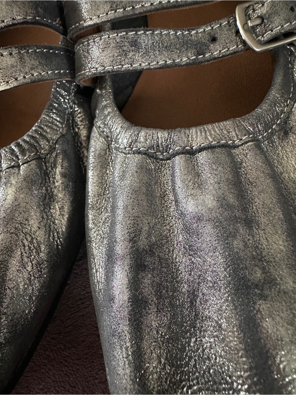 Free People Ballet Style Flats Pewter Sz 8.5 - Picture 2 of 5
